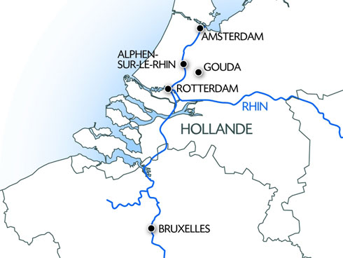 Crociera da Amsterdam, mappa dell'ititnerario.